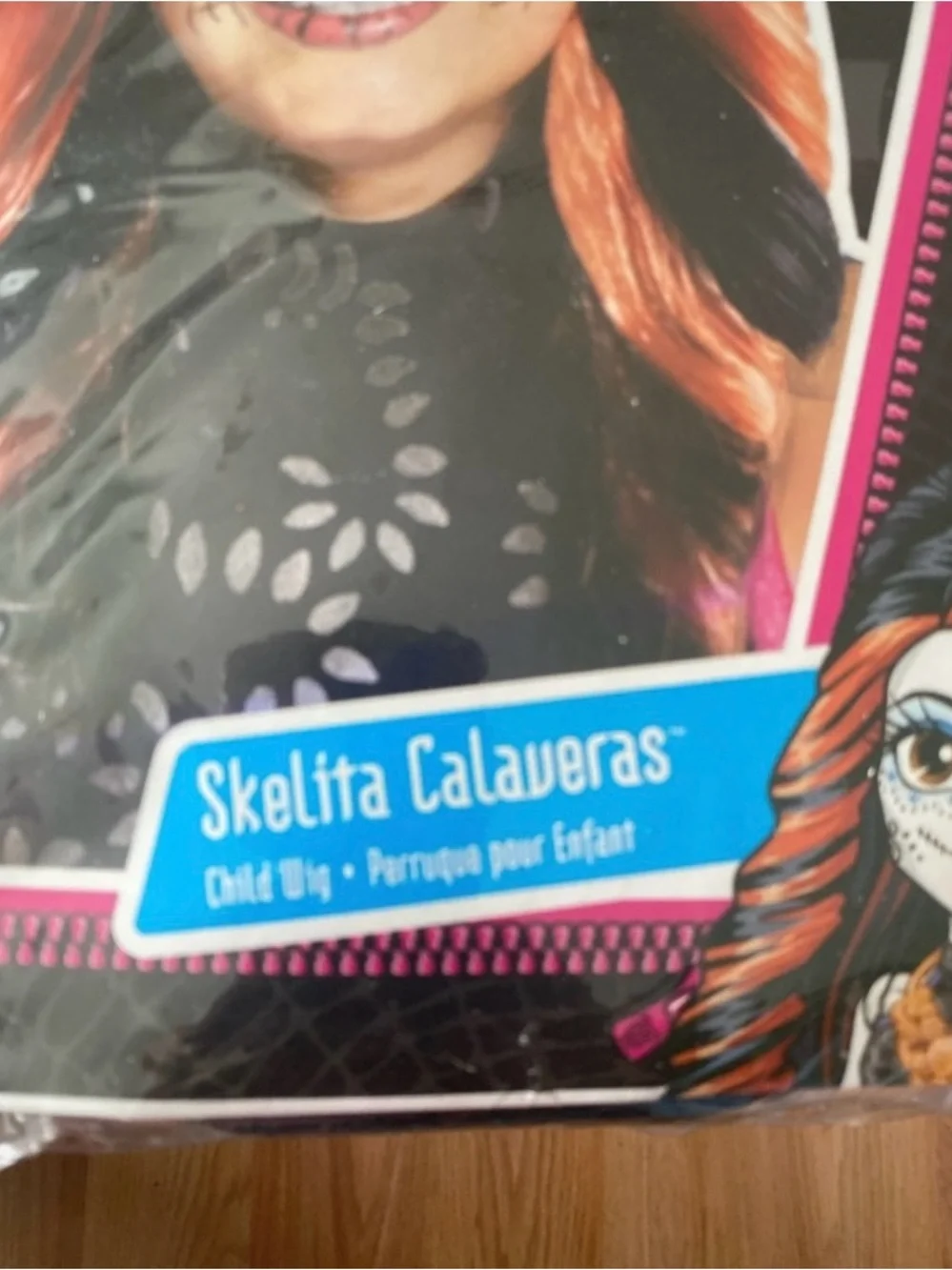 monster high orange and black Skelita Calaveras Costume Wig